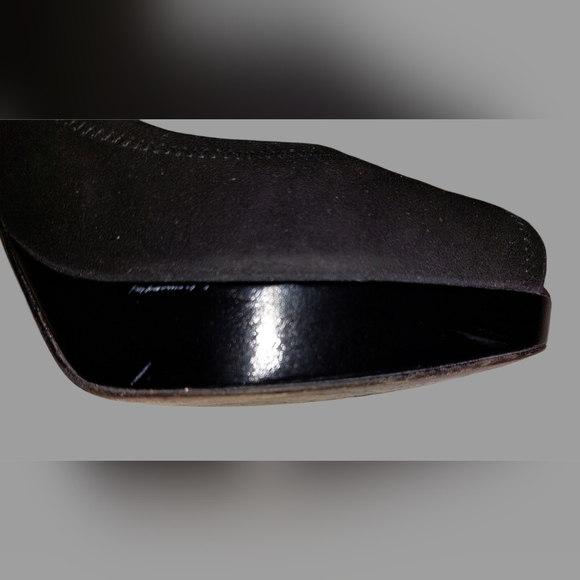 Stuart Weitzman Genuine Leather, black peep toe, platform heels - Picture 6 of 6